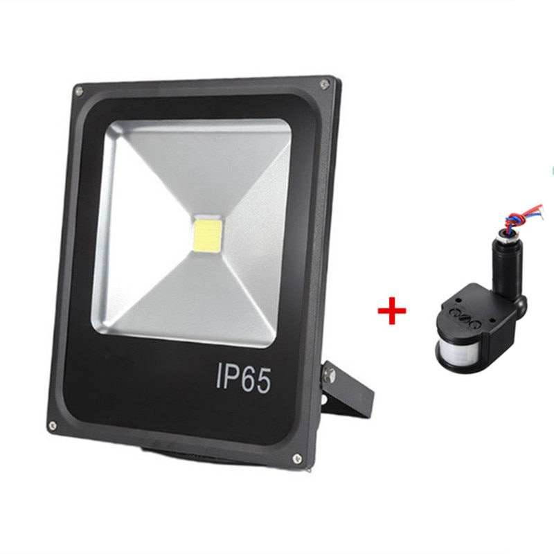 220v led 10w 20w 30w avec détecteur de mouvement, étanche  ac110v lampe réflecteur, éclairage halogène d'extérieur