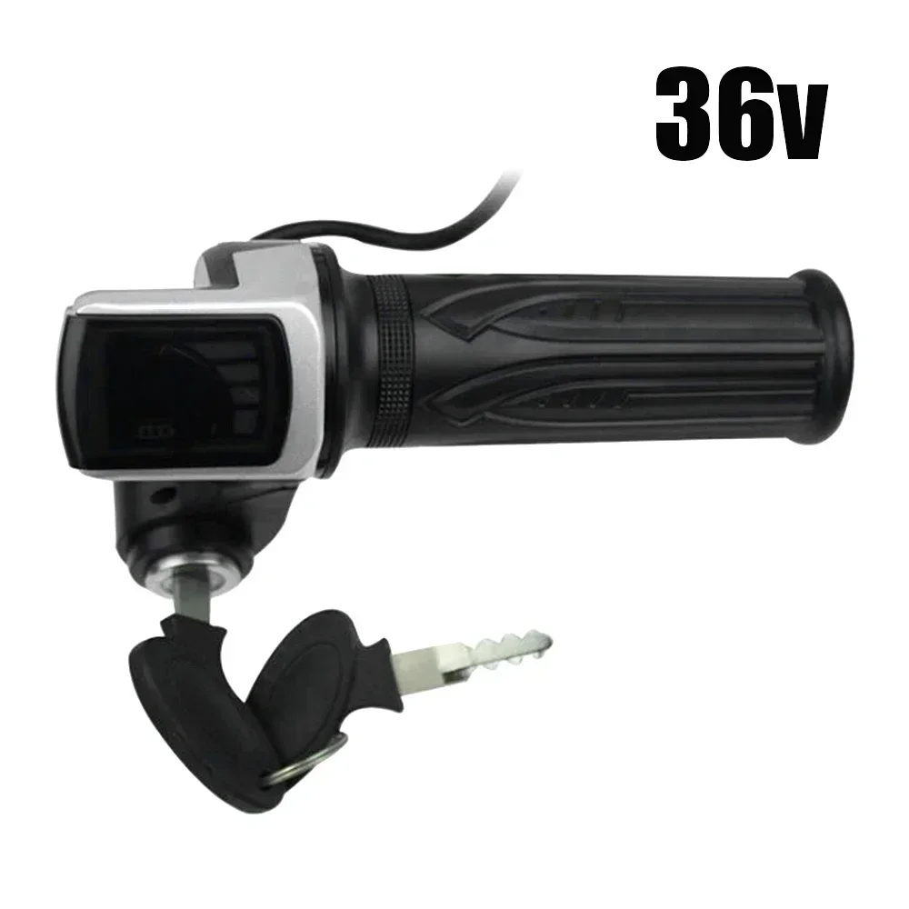 36 V/48 V/60 V Elektrische Scooter Gasgreep Met Key Lock Power Indicator Snelheidsregeling stuur E-scooter Acceleratie Throttle: Light Grey