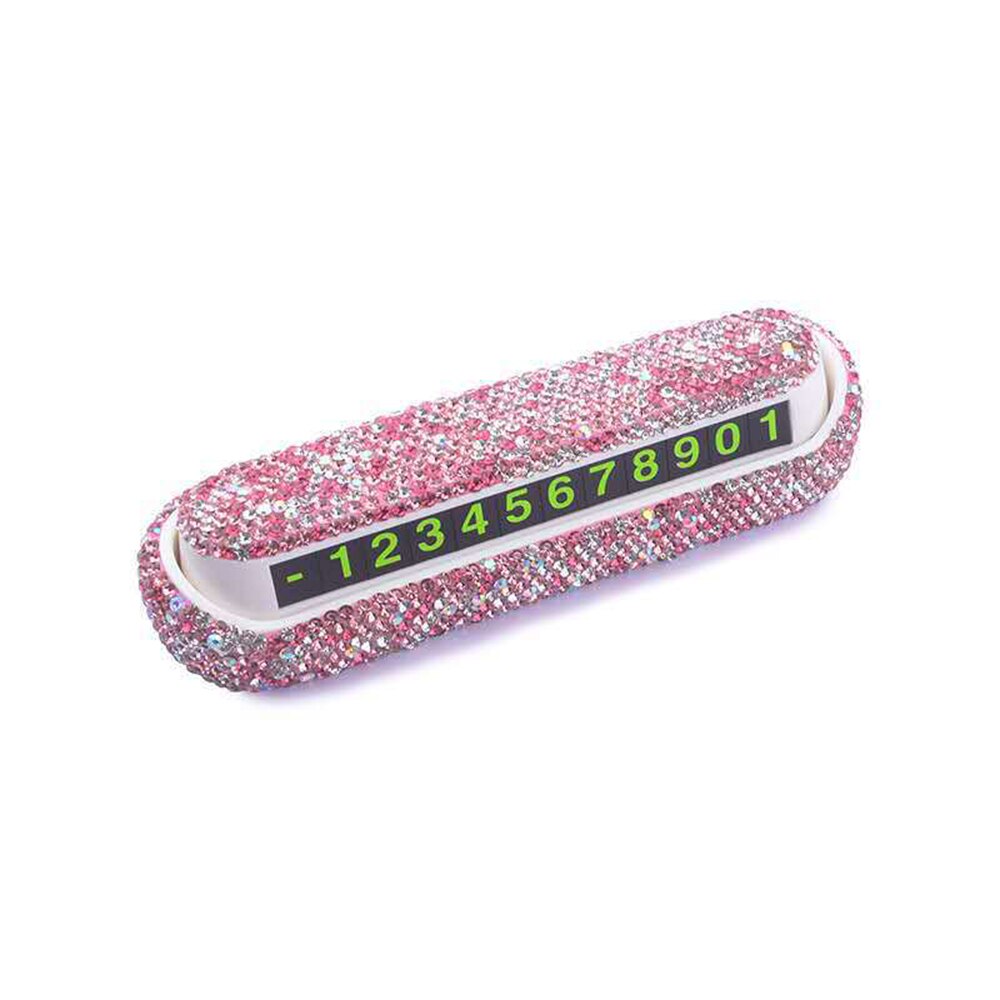 1 Pcs Luxury Car Phone Number Parking Card Dashboard Decoration With Crystal Diamond DIY Accessories Interior Accessories