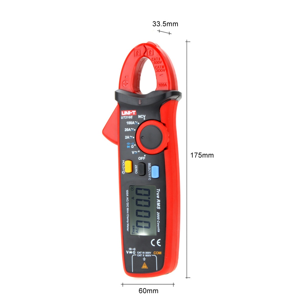 UNI-T UT210E Multimeter Digitale Stroomtang AC/DC Stroom Spanning Meter Auto Bereik Voltmeter Ameter Capaciteit Weerstand Test