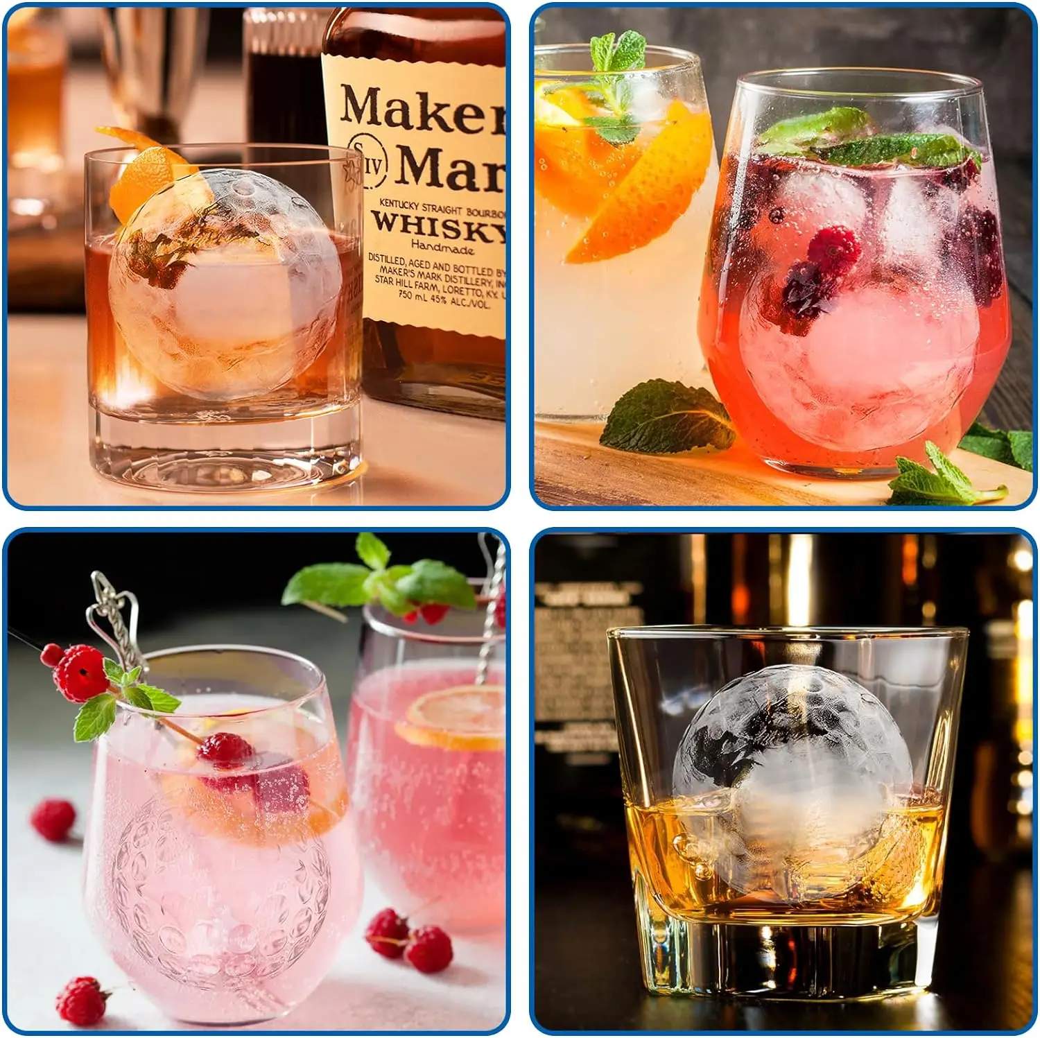 1/3/5PCS Ice Cube Mold 3D Golf Ice Puck Hockey Tray Mold Whiskey Silicone Ice Box Silicone Ice Tray Ice Hockey with Funnel