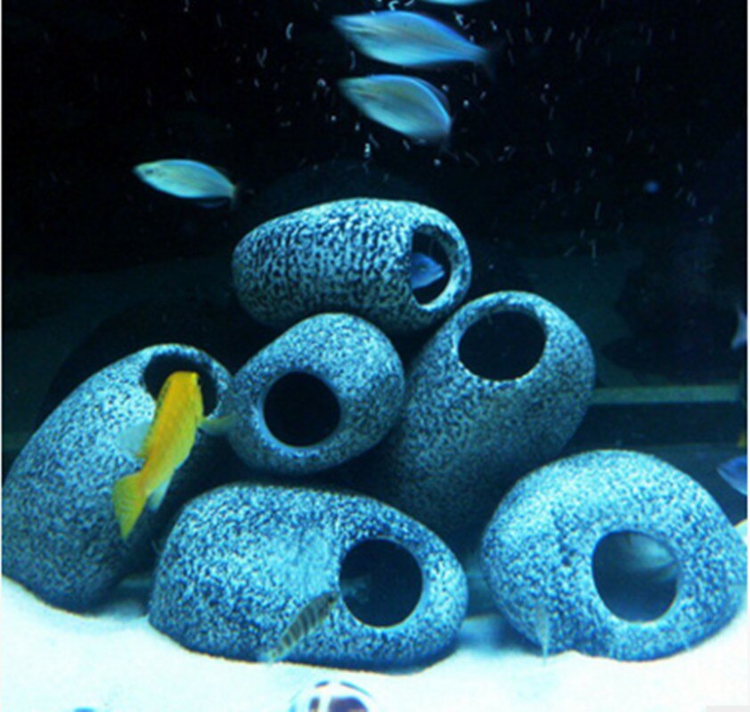 1PCS Cichlid Stone Cave Aquarium Fish Tank Pond Ornament Decoration Shrimp Breeding Rock Cave Decoration Hole Fish Tank Decor