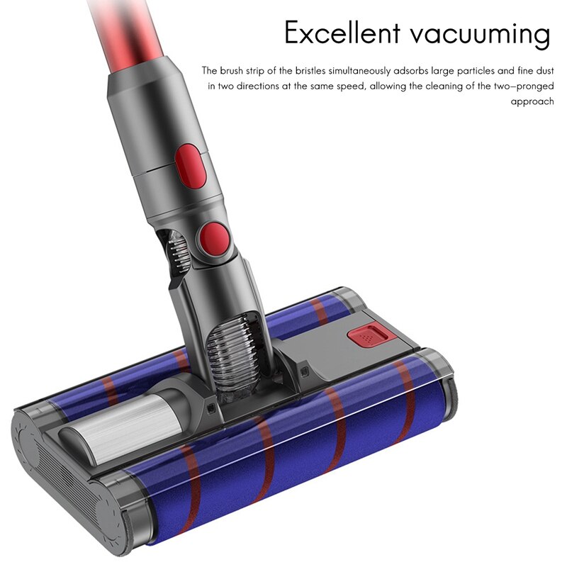 Gorąco!-dla odkurzacz Dyson V7 V8 V10 V11 V15 uniwersalny z miękkiego aksamitu dwurzędowy szczotka rolkowa z lampą szczotka podłogowa