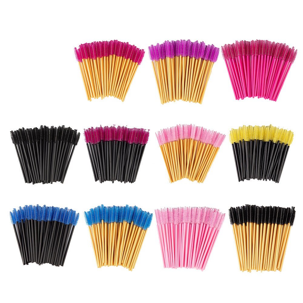100 unids/pack nueva buena desechable pestañas maquillaje para pestañas cepillo Mini varitas de rímel de pincel para maquillaje herramienta de maquillaje