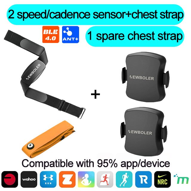 NEWBOLER Heart Rate Monitor Chest Strap Bluetooth 4.0 ANT Fitness Dual Mode Sensor Compatible Belt Wahoo Polar Garmin Bryton