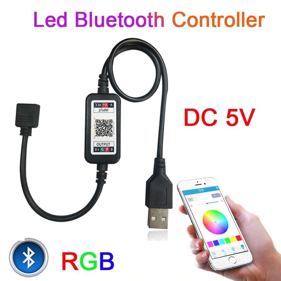 Mini Rgb Bluetooth Controller Usb Muziek Controller 5V Rgb Led Controller 5V Voor Led Strip Licht 5630 5050 3528 2835