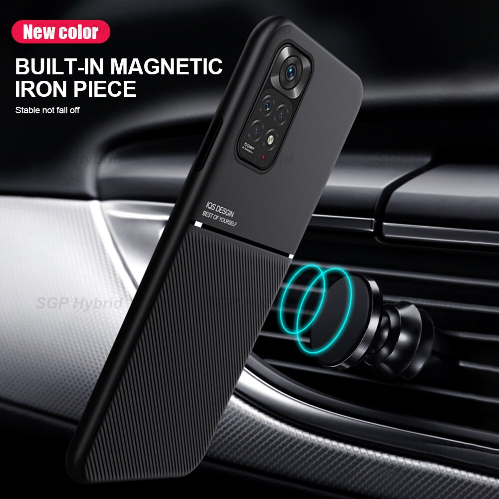 Para xiaomi redmi nota 11 4g carro protetor magnético caso redme note11 s redmy nota 11 s 11t silicone macio à prova de choque capa fundas