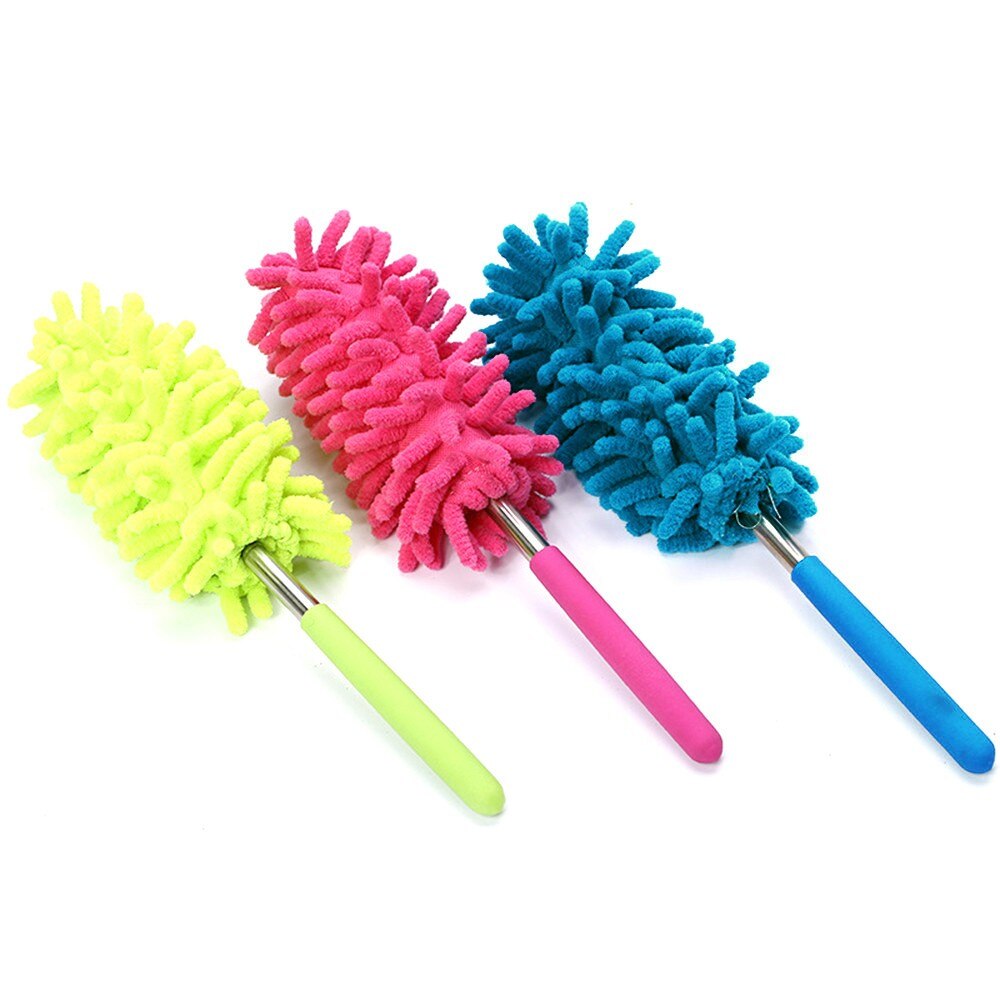 Teleskopisk mikrofiber duster uttrekkbar rengjøring husbil vindusvasker støvhåndtak støvbørste  #224