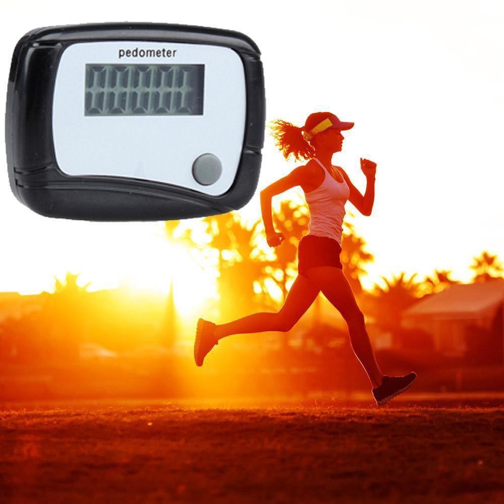 LCD Pedometer Step Calorie Kilometer Counter Walking Pocket Run Digital Distance Clip Mini J5A2