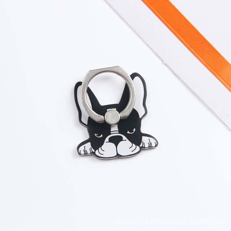 360 Degree Bulldog Cute Dog Finger Ring Smartphone Stand Holder Mobile Phone Holder For Iphone Huawei All Phone