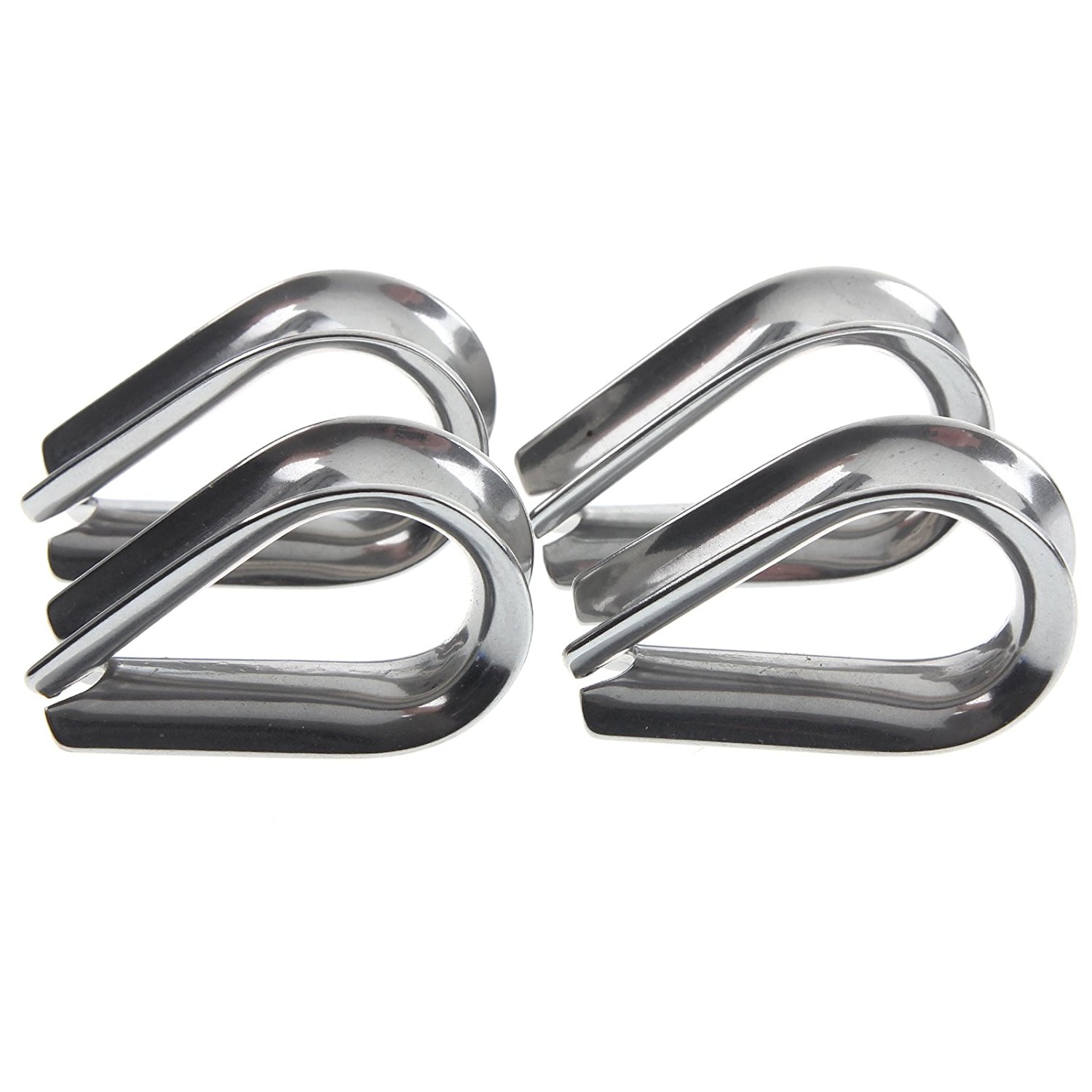 Bmby 4 x rustfri stål  - 3mm wire løkke reb fingerbøl