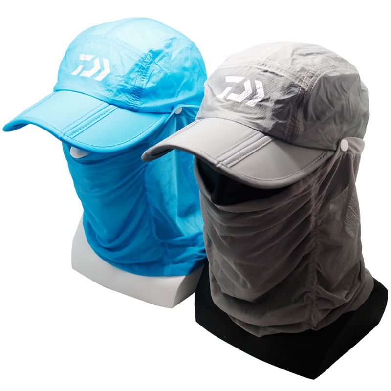 Mænd daiwa fiskeri hatte og kasketter med hals mærke anti myg åndbar hurtig tør daiwa fiskeri tøj vindtæt tøj