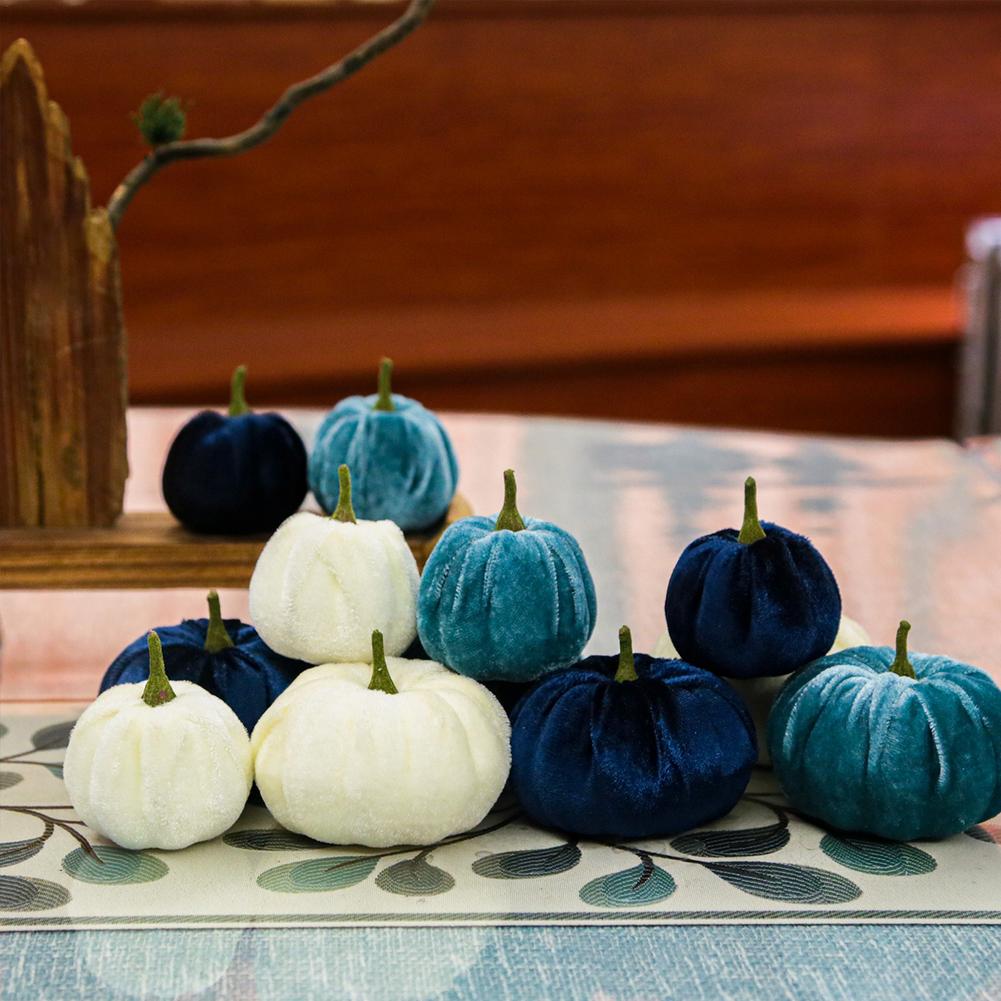 Handmade Velvet Pumpkins Halloween Decor Super Soft Stuffed Pumpkin With Exquisite Artificial Pumpkin Simulated Cute Pumpkins
