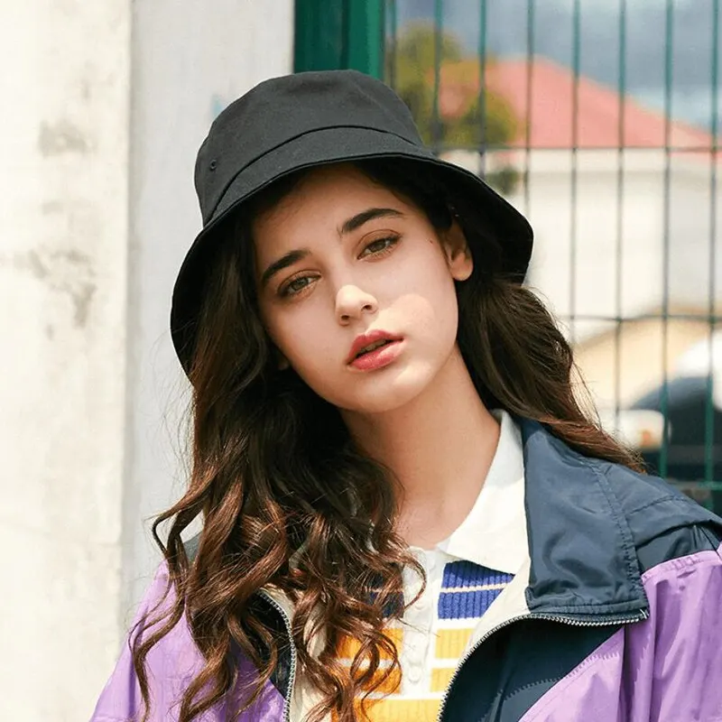 Sombrero de cubo de verano para mujer, ala ancha grande, algodón suave para exteriores, sombreros para el sol de Color sólido, gorra panamá plegable portátil para mujer/hombre