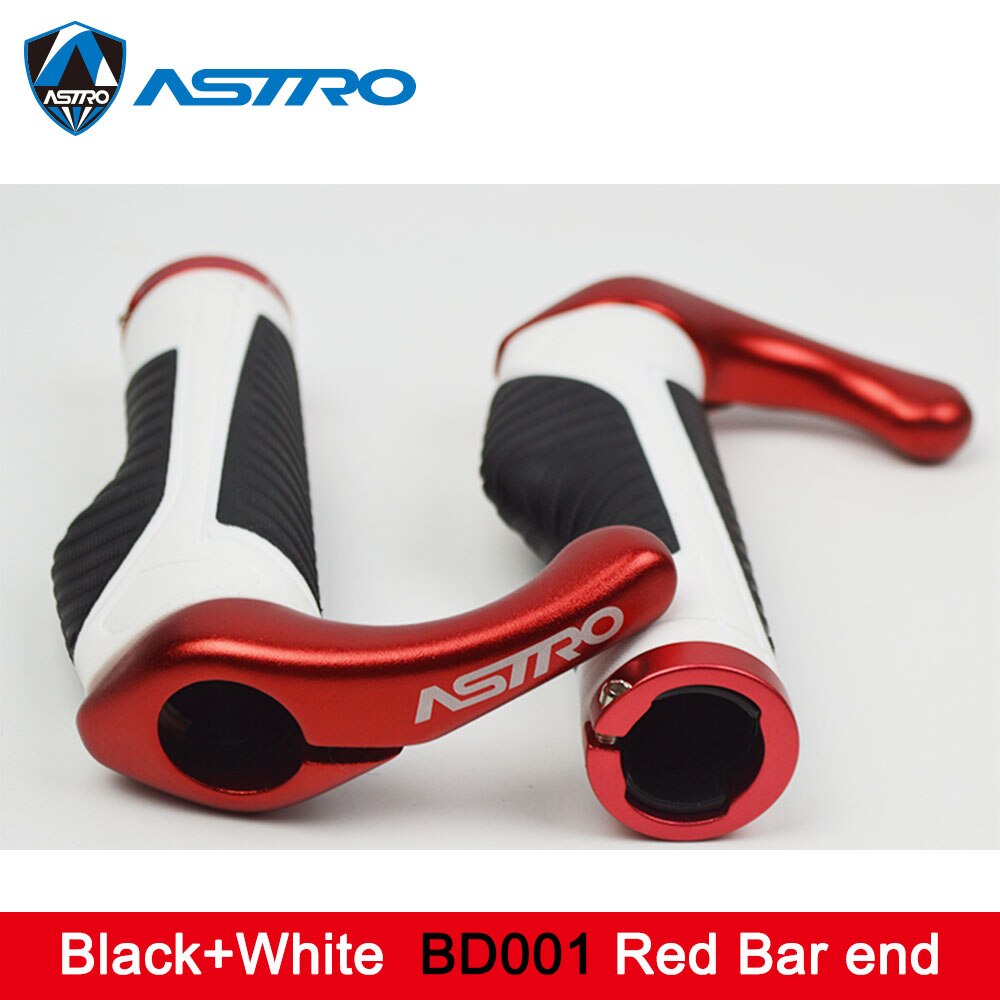 Astro fietsstuur grip fietsstuur bar end fietsen duurzaam antislip rubber mountainbike accessoires fietsonderdelen 1 paar: Wit    bd001 rood