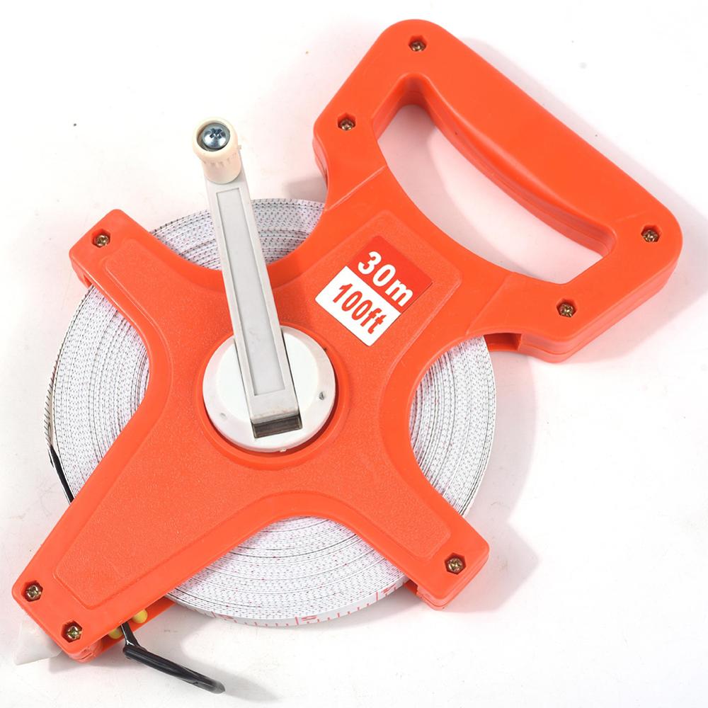 30M 50M 100M Tape Measure Retractable Metric Tape Open Reel Long Steel/ABS Tape Measuring Ruler Woodworking Tools