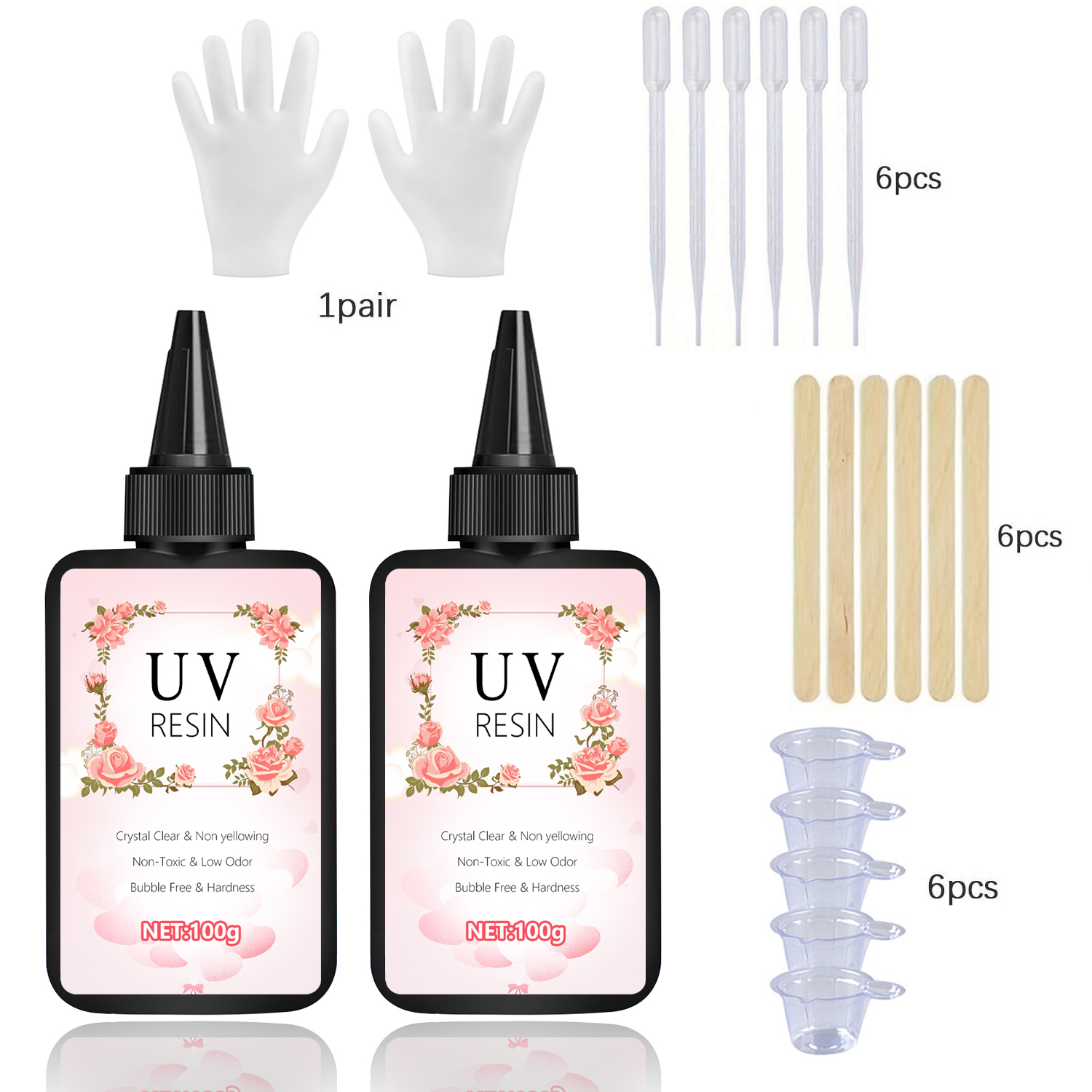 UV-Harz-Hartkleber, kristallklar, ultraviolett aushärtend, DIY, Epoxidharz, Silikonform, UV-Kleber, Solar, Sonnenlicht, Schmuckherstellungswerkzeug: Blau