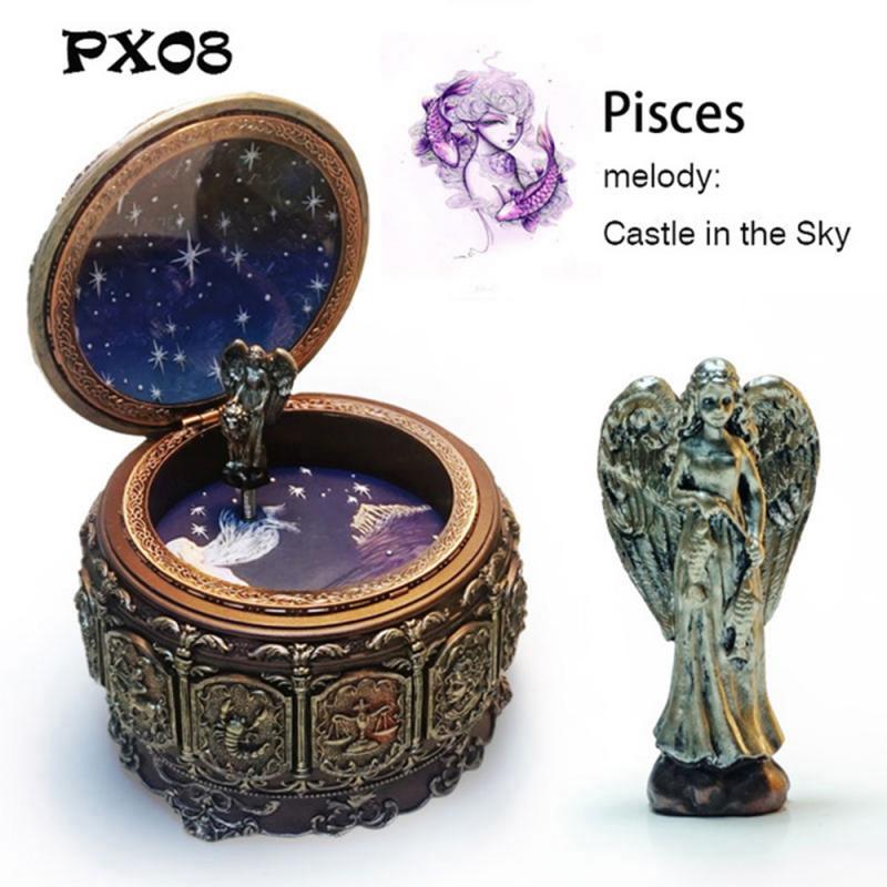 Twaalf Sterrenbeelden Met Led Flash Retro Zodiak Twaalf Constellatie Muziekdoos Handgemaakte Art Muziekdoos Valentijnsdag Bbirthda: Pisces