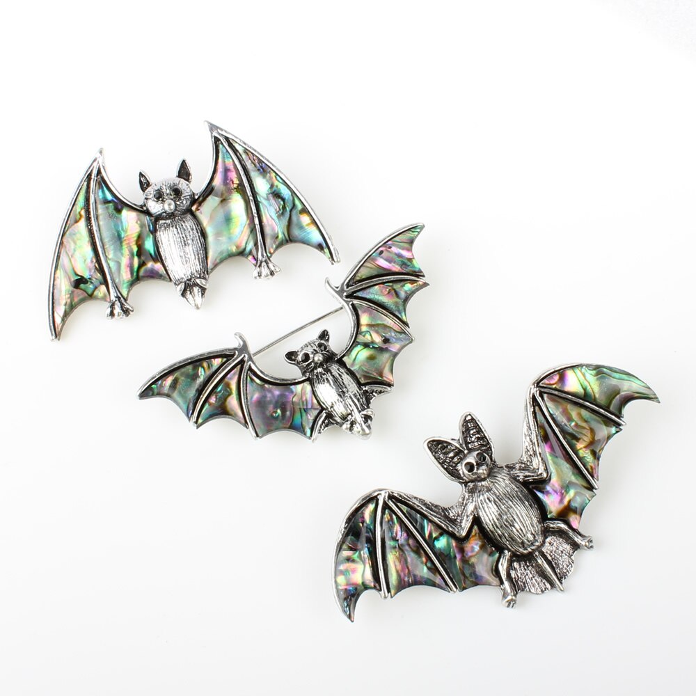 Broche en forme de chauve-souris, d'ormeau naturel, pour la fabrication de bijoux, accessoires, pour hommes et femmes, à la sauvage, bijoux à bricoler soi-même