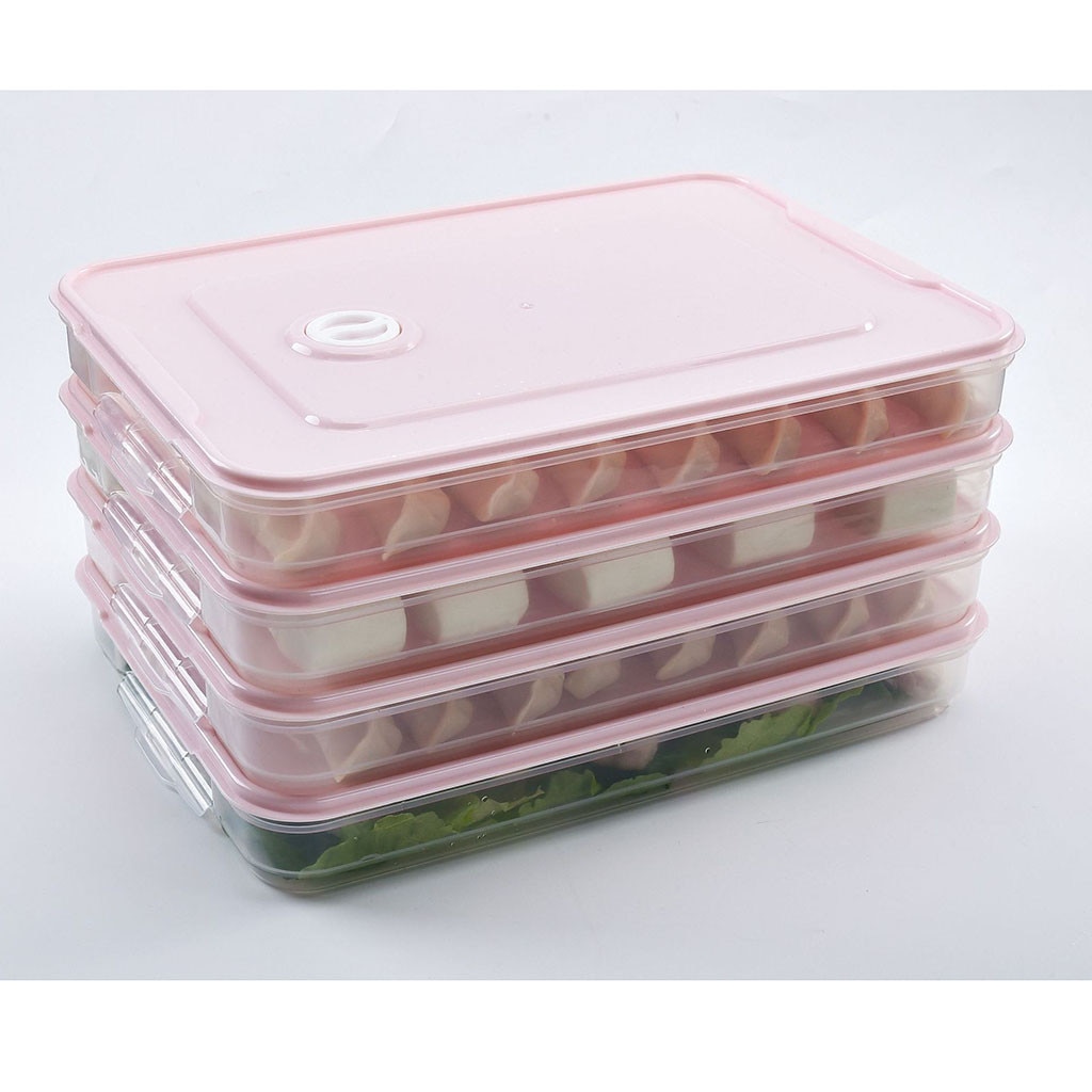 Single Layer Refrigerator Storage Box Food Dumplings Egg Fish Airtight Storage Container Plastic Box dispensador de cereal
