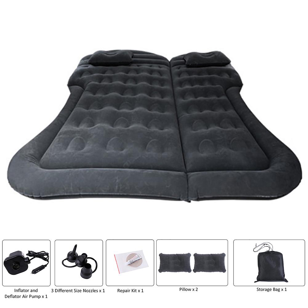 Lit gonflable pour voiture, matelas de voiture gonflable multifonctionnel SUV, matelas à Air doux, coussin de couchage pour Camping voyage: Black