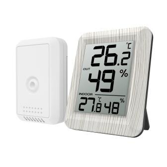 ORIA Digital LCD Indoor Outdoor Thermometer Temperature Mini Remote Thermometer Digital Lcd Temperature Thermometer Home: Beige