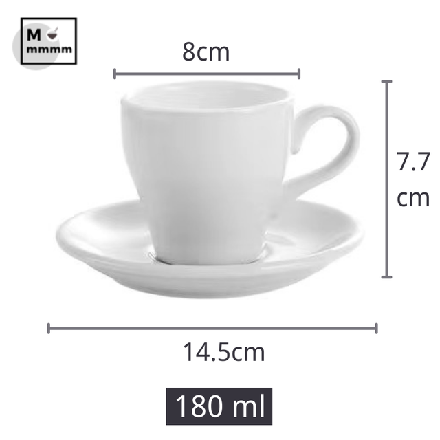 Bts-taza grande de cerámica para café, tazas de café con platillos, de Color sólido, para té, cambia de Color: white