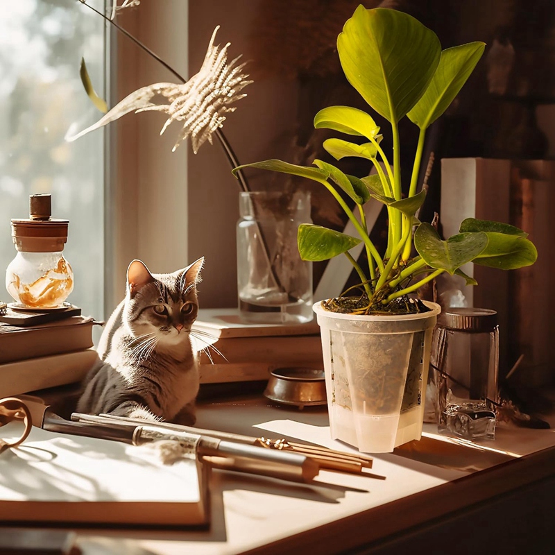 Macetas de plástico transparente de 6 pulgadas para plantas de vivero, macetas de jardín de plástico, macetas de autorriego, 5 paquetes con reserva profunda