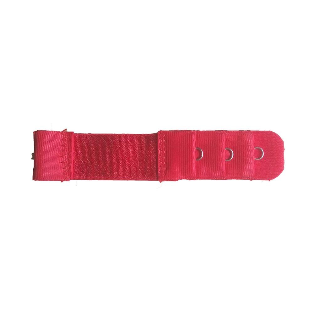 Extensor de sujetador para mujer, 1 filas, 3 ganchos, extensión de broche de nailon, elástico en Correa, banda de sujetador suave, extensores, accesorios íntimos: Rojo