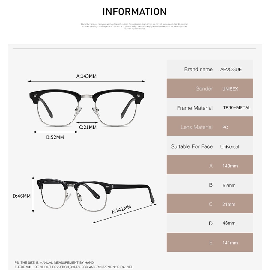 AEVOGUE Mann Photochrome Gläser Frau Anti-Blau Licht Gläser Optische Rahmen Computer Brillen Brillen AE0895