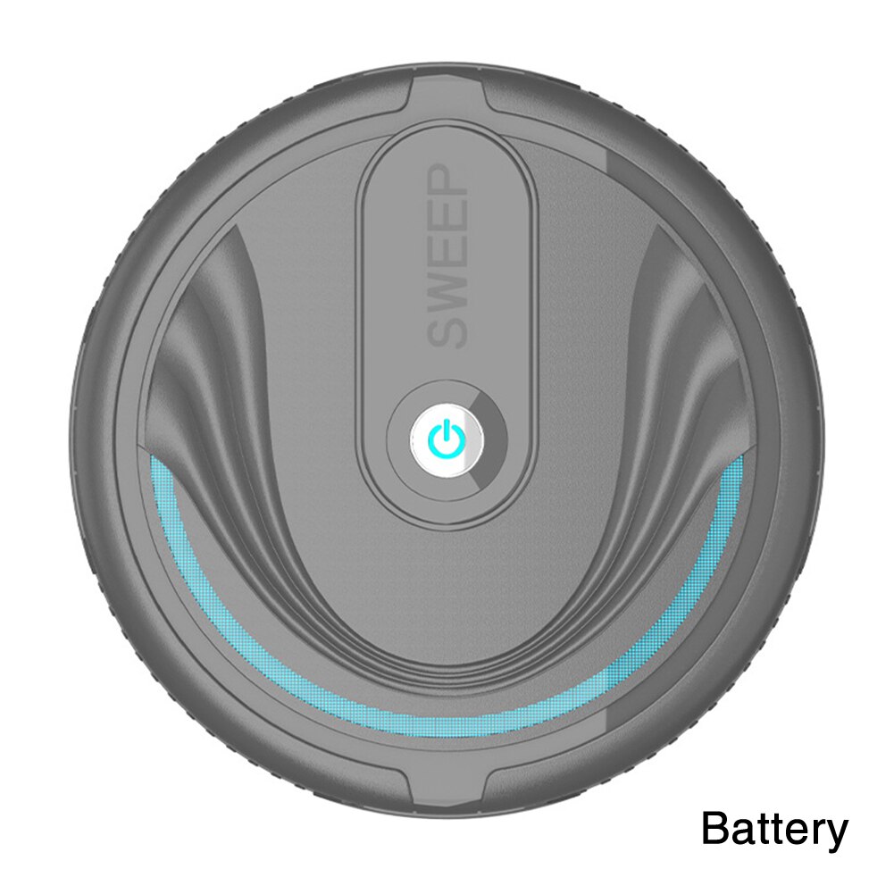 2 In 1 Intelligent Robot Plastic Universal Energy Saving Easy Operation Auto-induction Floor Sweeping Cleaning Vacuum Cleaner: Black Battery