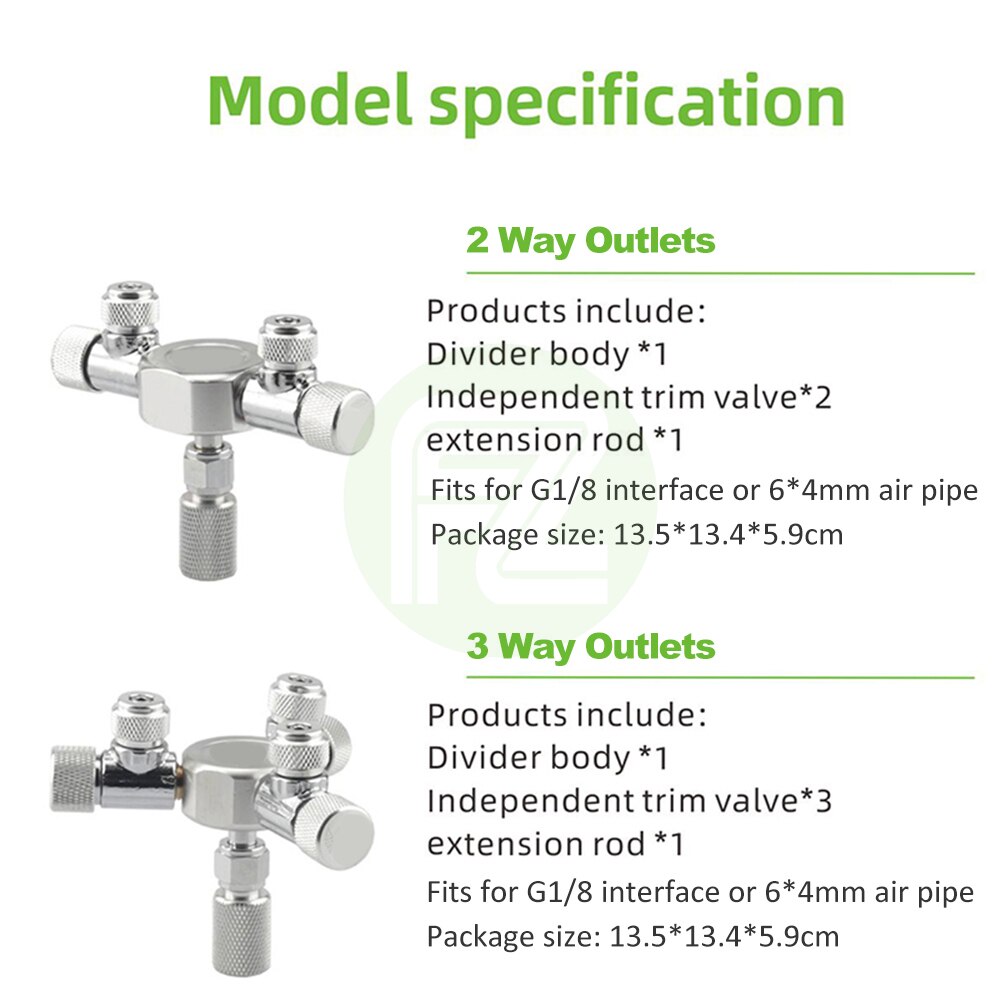 Rvs Aquarium Multi Manier CO2 Distributeur Splitter Naaldventiel, Terugslagklep Bubble Counter Voor Solenoid Regulator