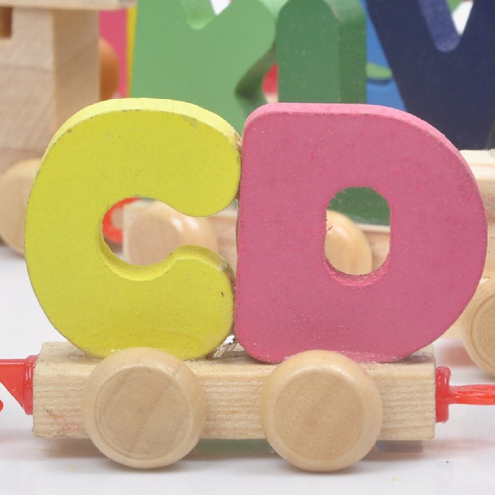 Mini Train de l'alphabet magnétique en bois, jouets éducatifs pour enfants en bas âge, garçons et filles