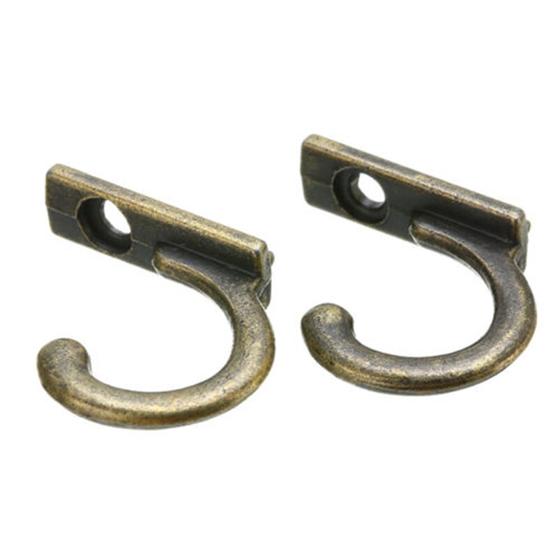 LOGOFUN 2 Ganci A Fiocco Dorati Per Parete In Ottone, Piccoli (7,9x6,9 Cm). Eleganti E Resistenti, Perfetti Per Appendere Cappotti, Asciugamani E Cappelli.