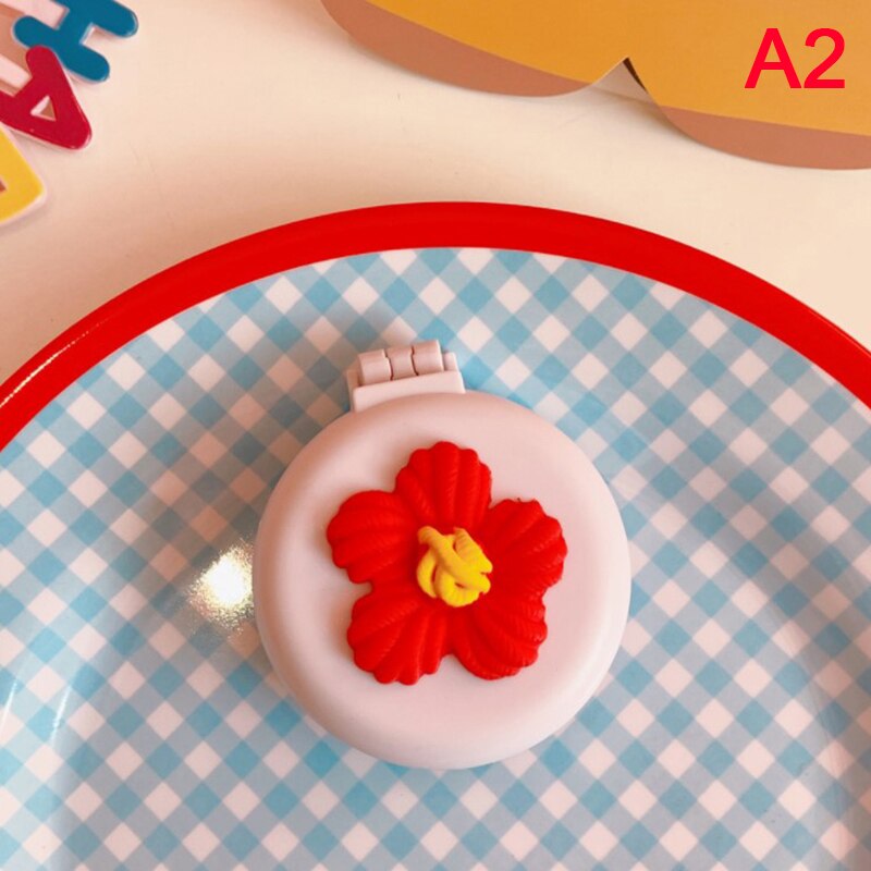 Espejo plegable con peine para chica, pequeño cepillo de pelo de viaje con bolsillo portátil, herramientas de estilismo de espejo, Mini espejo de bolsillo: A2