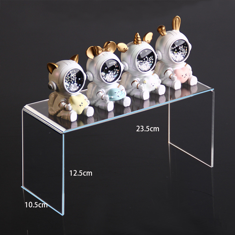 Elevadores de exhibición acrílicos para figuras de acción Funko, joyería, maquillaje, soporte de estante de exhibición para magdalenas, accesorios de escaparate transparentes en forma de U: Morado