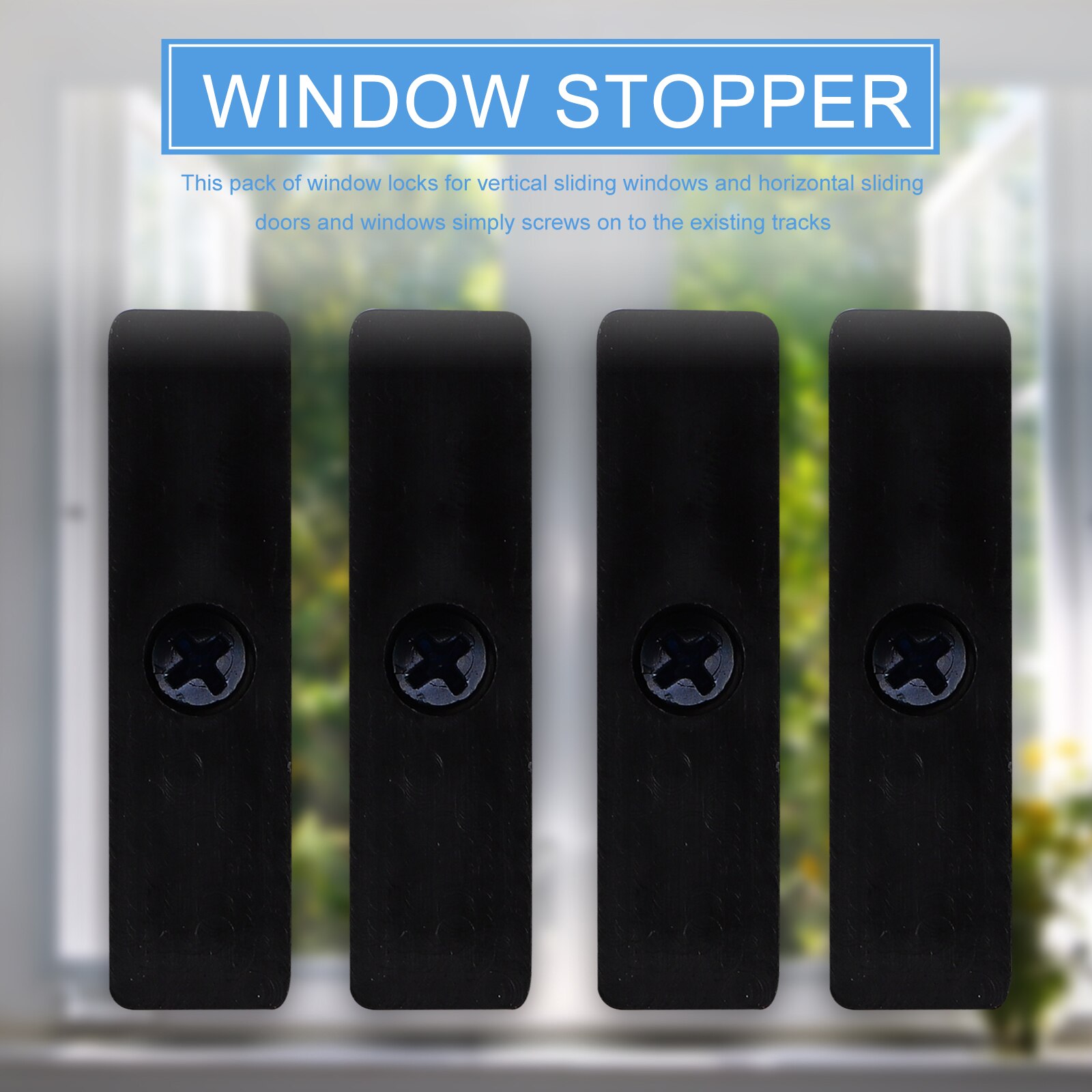 4pcs Window Plastic Anti-collision Buffer Block Protection Window Lock