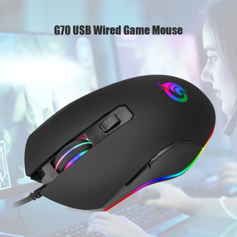 Duurzaam Bedrade Muis Delicate G70 Usb Wired Gaming Mouse 6 Knoppen 3200 Dpi Optische Computer Muis Gamer Muizen