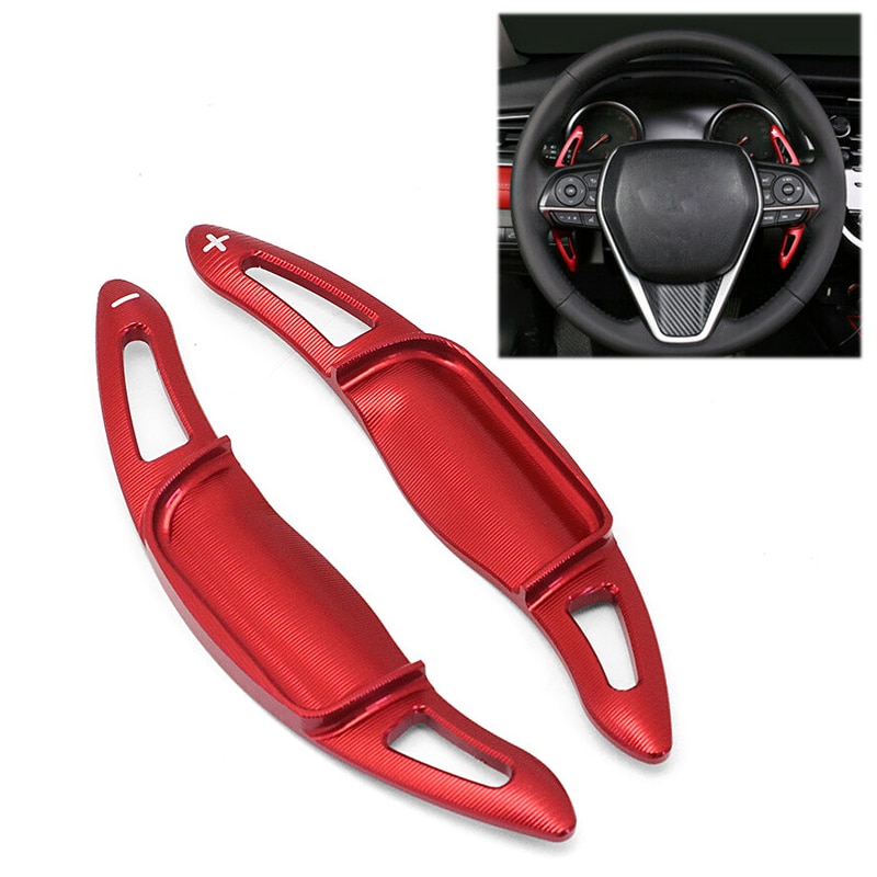 Voor Toyota Camry Add-On Auto Stuurwiel Shift Paddle Shifters Extension Covers Aluminium Rode Auto auto styling