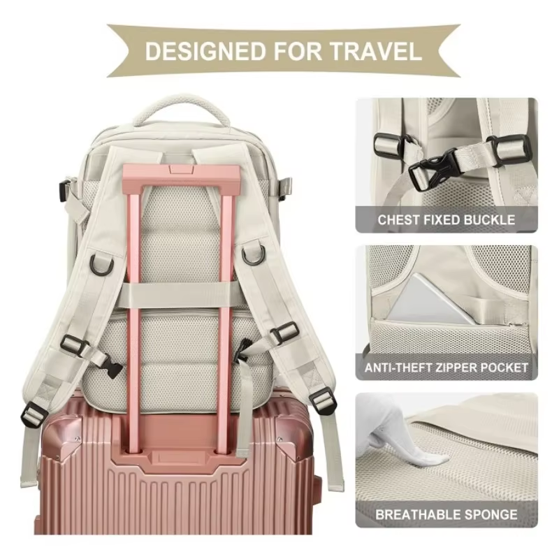 Mochila de viaje para llevar artículos personales, bolsa para vuelos aprobada, maleta de equipaje de mano de 35L, bolsa de fin de semana impermeable para hombres y mujeres