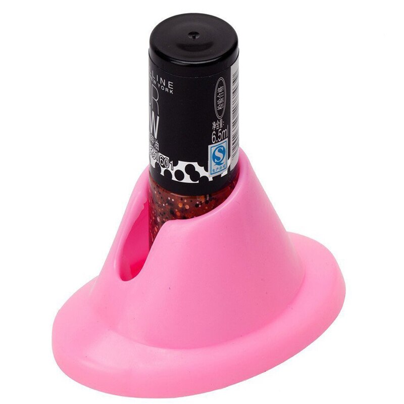 1Pc Roze Rubber Nagellak Houder Display Varnish Fles Stand Lijm Tilter Tool Zachte Siliconen Nagellak Base Fles houder