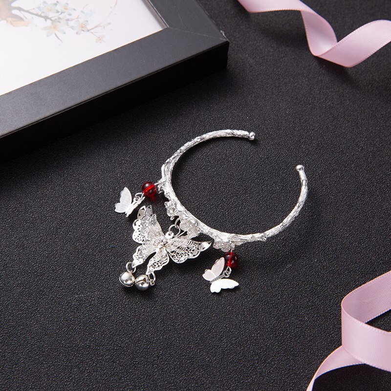 Bracelet Women Heaven Officials Blessing Bracelets Woman Tassel Bangles Ladies Butterfly Jewellery Couples Trendy Alloy Pulseras: 5
