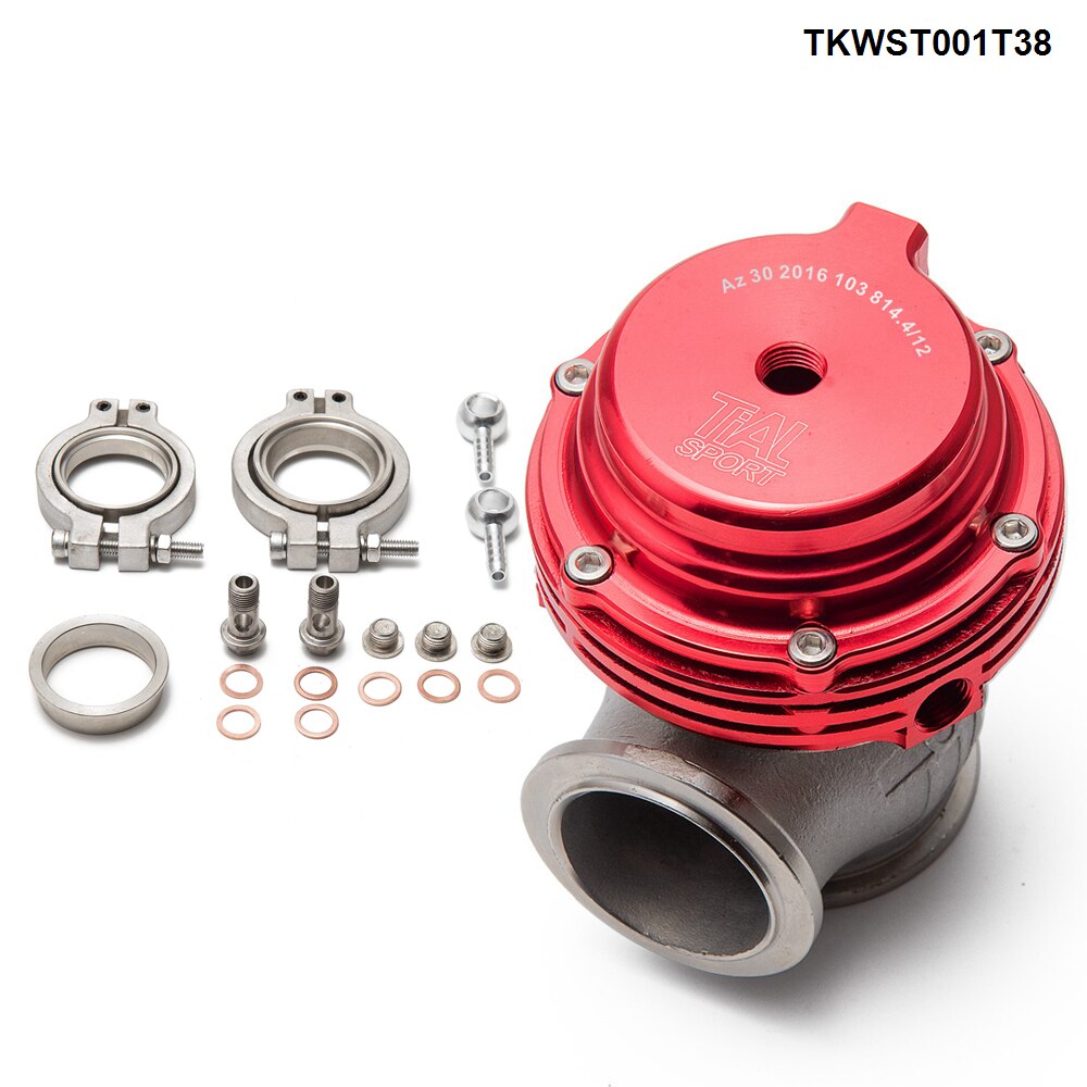 38mm External Wastegate MVS V-Band Flange Turbo Waste Gate For Supercharge Turbo Manifold: Red