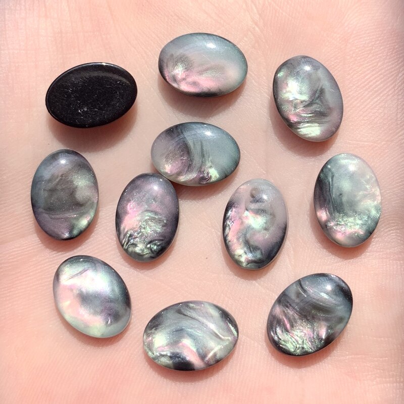 10mm & 10*14mm vatten & ovala & runda strass färgglada hartskristaller och stenpärlor platt baksida sömnadsknappar  w14: (oval 10 x 14mm)30 st