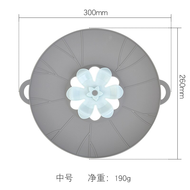 Silicone anti overflow pot cover, silicone fresh-keeping cover, rotatable pot cover, Kitchen Utensils Multi-Functional: grey300X260CM