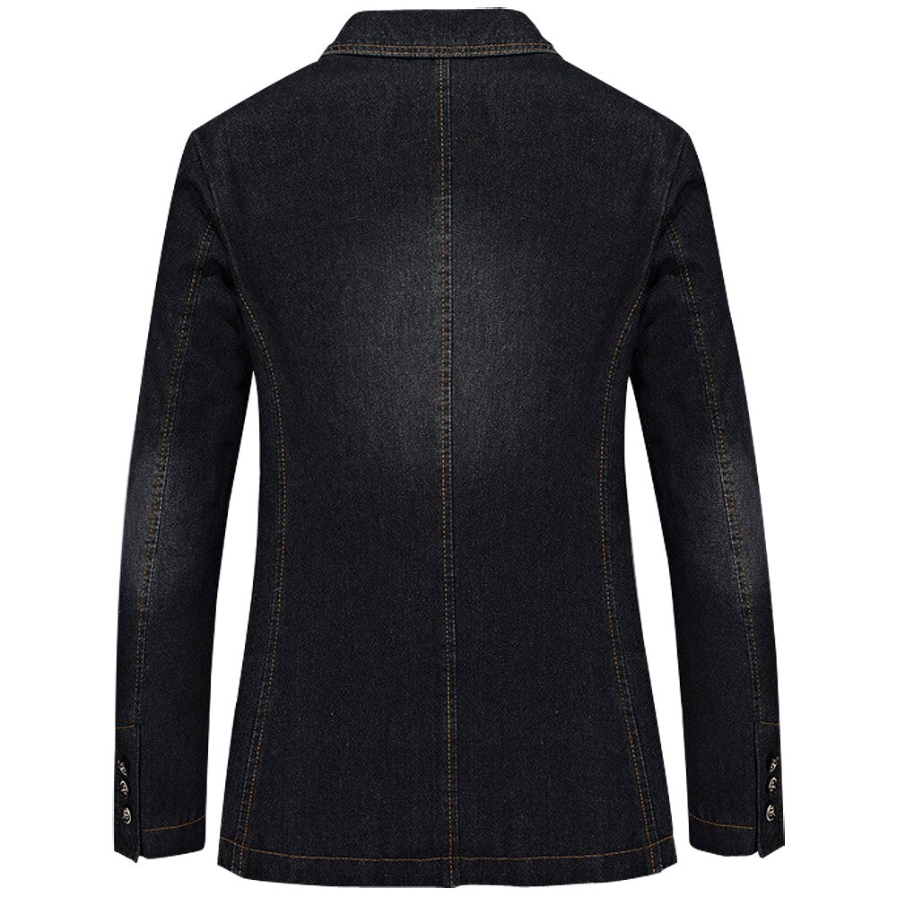 Tang cool 4xl denim casual blazer mænd bomuld vintage jakkesæt mandlig blå frakke denim jakke store blazere