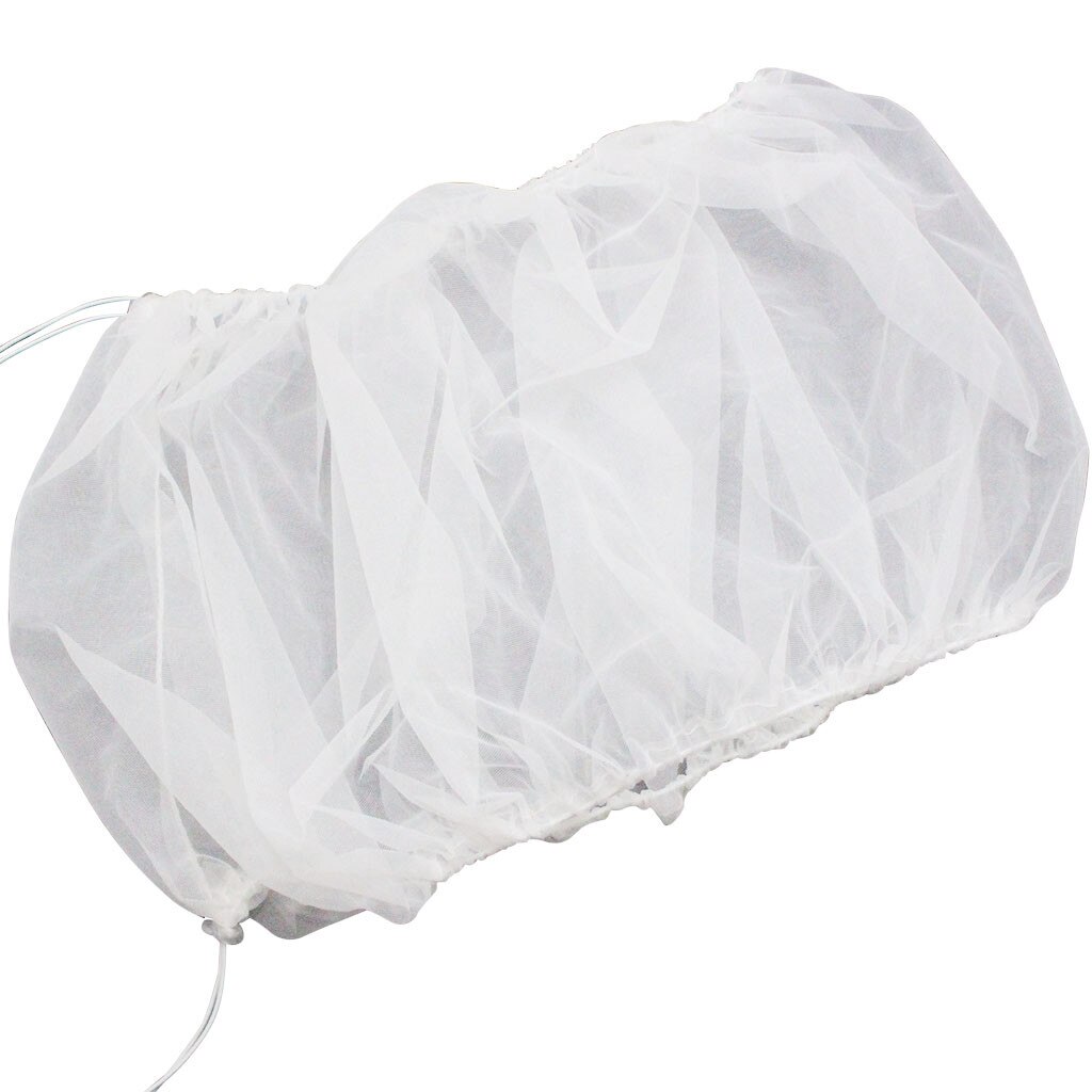 Airy Mesh Parrot Bird Cage Net Nylon Mesh Bird Cage Cover Shell Skirt Net Easy Cleaning Seed Catcher Guard Bird Cage Accessories: WHITE