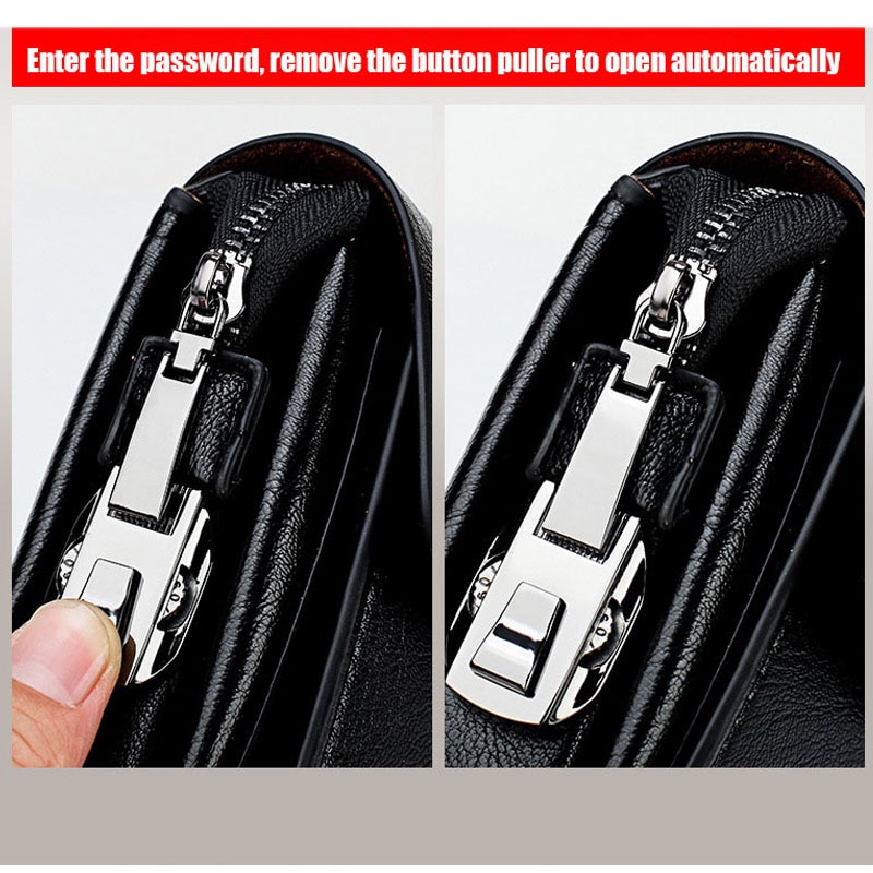 Stöldskydd lösenord lås herr plånbok herr clutch väska lyx plånbok företag manlig telefon plånbok carteras carteira masculina