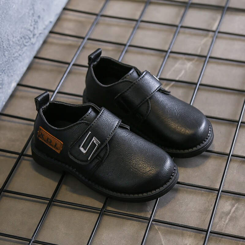 Kids Leather Shoes For Boys Wedding School Show Flats Shoes Classic Children Black Loafer Moccasins British Style Spring