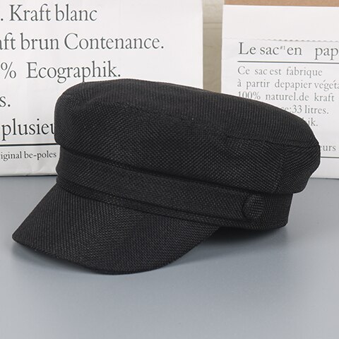 Retro Casual Cotton Berets for Women Man Summer Sunshine Octagonal Hat Peaked Cap Korean Casual Student Beret Vintage Unisex: black